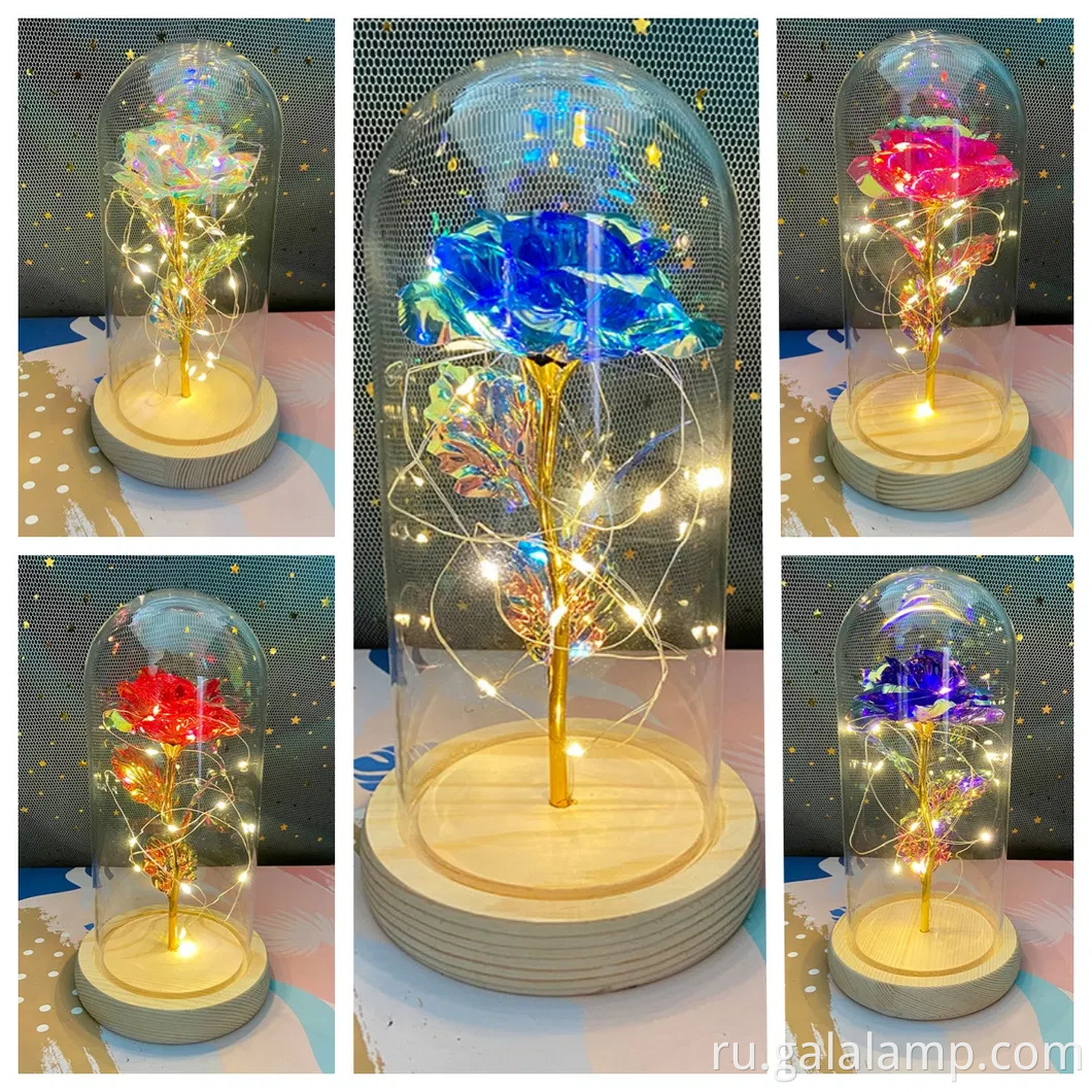 Galaxy Rose for Women, стеклянный купол Радужная Эвечная Роза Подарок